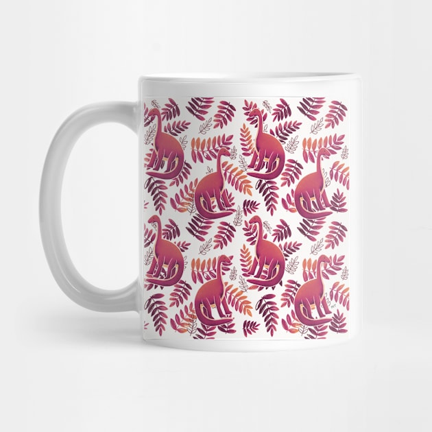 Modern Dinosaur Pattern - Coral by monitdesign